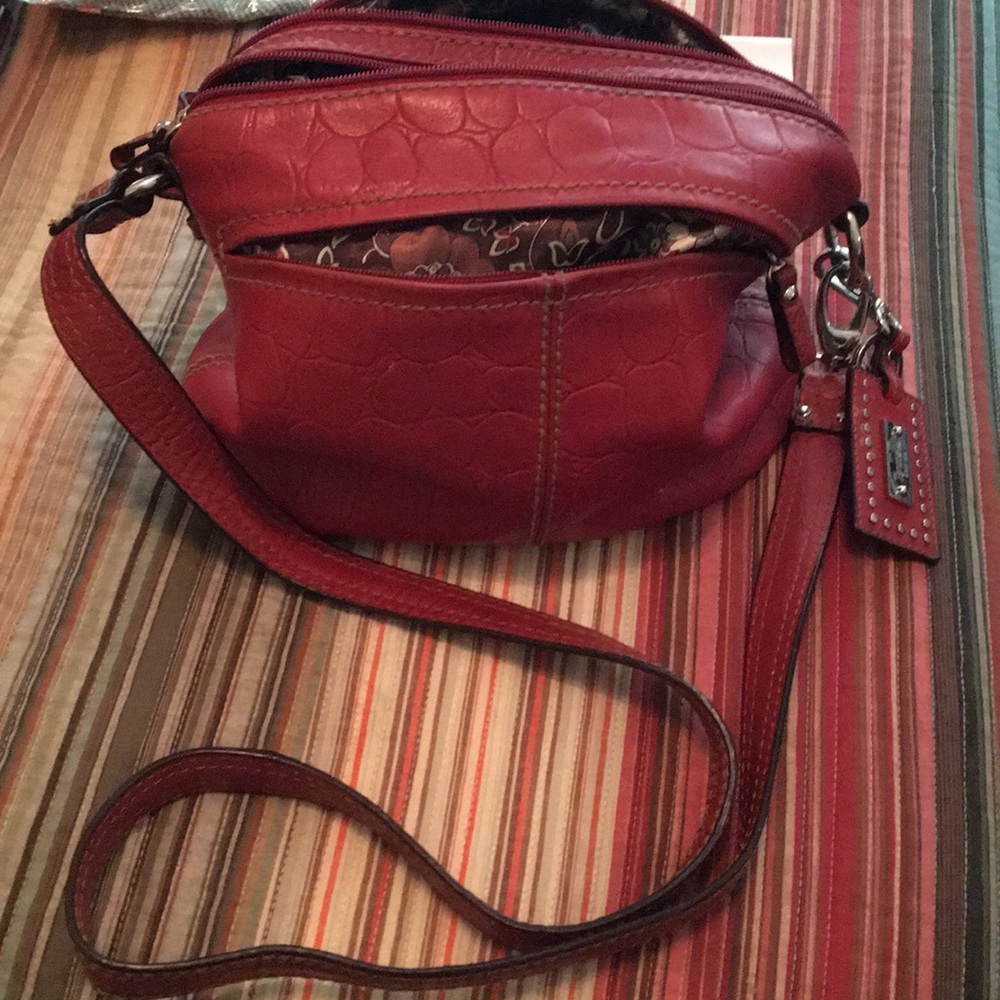 Leather Tignanello reddish orange in color-